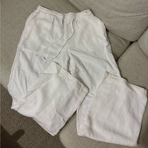 Zara drawstring cream pants